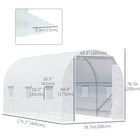 Outsunny - serre tunnel 14,6 pi x 6,6 pi x 6,6 pi avec porte et fenêtre de ventilation, blanc- La porte à enroulement zippée offre un accès facile et forme un joint protecteur hermétique  
