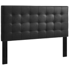 Modway - Paisley Touffe Cuir synthétique rembourré Tête de lit King et King de Californie, Noir-Élégante tête de lit touffée en biscuit