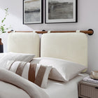 Modway - Anela Fixé au mur Chenille recouverte Tête de lit Queen, Noyer à la crème-Sangles velcro