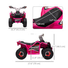 Aosom - VTT enfant à batterie 6 V avec roues résistantes à l'usure - Rose-Roulez pendant 50 minutes après une charge complète  