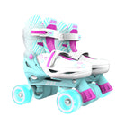 Yvolution - Neon Patins à roues alignées Combo - 3 à 6 - Sarcelle/Rose-Triple protection pour une sécurité optimale. Nos patins pour enfants sont équipés d'un système complet de triple protection pour garantir la sécurité des jeunes patineurs. Dotés d'une sangle velcro robuste, d'une boucle ultra-résistante et de lacets sécurisés, ces dispositifs s'associent pour offrir un maximum de sécurité et de maintien pendant les séances de patinage. Un double frein assure sécurité et stabilité.