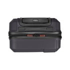Swiss Mobility - Valise de cabine à coque rigide 21.50po de la collection QUAD - Noir-Intérieur doublé avec panneau de séparation, poches pratiques et sangles de serrage pour garder le contenu organisé et en place