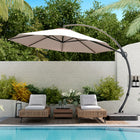 Lausaint - Parasol déporté de 3,35 m avec base - Beige-9