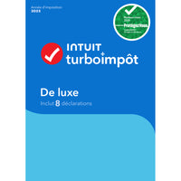 TurboImpôt De luxe 2025 - 8 Déclarations - Français - Windows [Téléchargement]-Conçu pour les déclarations de revenus des familles, des étudiants et des particuliers