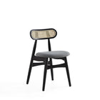 Manhattan Comfort - Lot de 4 chaises de salle à manger Colbert 44,5 cm style industriel chic, rembourrées, noir et gris-Assise rembourrée en polycoton tissé garnie de mousse haute densité
