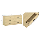 Manhattan Comfort - Commode double traditionnelle Clifford à 6 tiroirs - Chêne naturel-Six tiroirs de rangement offrant un espace généreux pour garder les vêtements et les essentiels du quotidien bien organisés