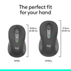 Logitech Signature - M750 L Souris sans fil Grande Taille - Pour Mains Larges - Graphite -Compatible Easy-Switch et Flow: couplez trois dispositifs Bluetooth, basculez entre eux et transférez sans effort du texte, des images et des fichiers entre les systèmes d’exploitation Windows et macOS