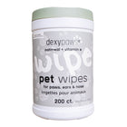 Dexypaws - Lingettes nettoyantes pour animaux Aloe Vera en boîte - Avoine et vitamine E, 200 unités-200 unités