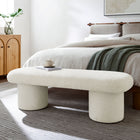 Modway - Orla Chenille recouverte Banc - Crème-Pieds cylindriques ronds