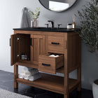 Modway - Ashlyn 36" Armoire de toilette de salle de bain (lavabo non inclus) - Noyer-Bassin d’évier non inclus