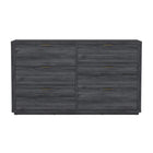 Manhattan Comfort - Evelyn 60" Moderne Commode Double à 6 Tiroirs - Gris Charbon-Sophistication moderne – Une silhouette élégante et sculptée aux bords doucement arrondis et à la symétrie épurée apporte une sensation de luxe discret à tout espace