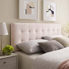 Modway - Lily Biscuit Touffé Performance Velvet Tête de lit Queen, Rose-Tissu résistant aux taches durable