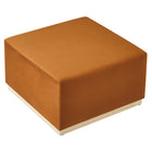 Modway - Tilden Grand velours de performance carré de 28 pouces Rembourré Ottoman - Rouille naturelle-Arrivée entièrement assemblée