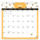 BrownTrout - 2026 Calendrier suspendu carré à spirales mensuel de 18 mois feuille d'autocollants - Abeilles occupées - 12 po x 12 po-Stickers Personnalisés - Des stickers personnalisables, aux formes et aux couleurs variées, permettent d'indiquer les dates importantes et les rendez-vous, et peuvent être repositionnés à une nouvelle date