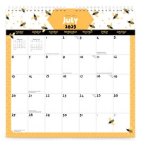 BrownTrout - 2026 Calendrier suspendu carré à spirales mensuel de 18 mois feuille d'autocollants - Abeilles occupées - 12 po x 12 po-Stickers Personnalisés - Des stickers personnalisables, aux formes et aux couleurs variées, permettent d'indiquer les dates importantes et les rendez-vous, et peuvent être repositionnés à une nouvelle date