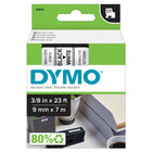 DYMO - Ruban d'étiquettes D1, 9 mm (3/8 po), noir sur blanc-Ruban Dymo Standard D1