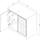 South Shore - Farnel - Armoire de rangement avec 2 portes - Blanc solide-Poids maximal de 25 lb : le poids maximal pouvant être supporté par les deux tablettes ajustables de ce meuble est de 25 lb.