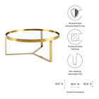 Modway - Relay Table basse - Or-Acier inoxydable en or brossé