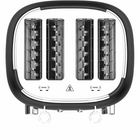 Salton - grille pain numériques NuRetro 4 tranches - noir minuit-Ramasse miettes en acier inoxydable amovible qui simplifie le nettoyage et garde les comptoirs propres.
