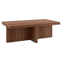 Hudson&Canal - Table basse rectangulaire Elna (44 po de largeur) - Noyer satiné-Un design scandinave contemporain pour votre salon, votre bureau et plus encore