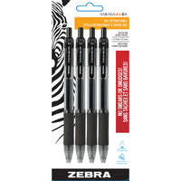 Zebra – Stylos gel à séchage rapide Sarasa rétractable – 0,7 mm – noir – paquet de 4-Encre gel fluide révolutionnaire, à faible viscosité et à séchage rapide