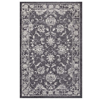 Modway - Kazia Treillis floral vieilli Tapis de 5 pi l x 8 pi L - Gris foncé et ivoire-Tapis à treillis floral vieilli