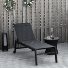 Outsunny - Chaise longue de patio avec dossier réglable 5 positions - noir-Fabriqué avec un cadre en acier revêtu de poudre