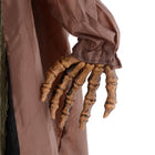 HOMCOM - Halloween Skull Pumpkin Ghost Animatronic Prop w/ Light Up Eyes-Colour: Khaki, Black 