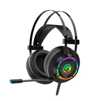 Marvo - Casque de jeu à rétroéclairage RVB avec micro pour PC - Noir-Son surround 7.1 immersif : son surround virtuel pour une immersion totale dans le jeu avec des basses profondes et des aigus clairs pour une expérience audio améliorée