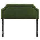 Modway - Magnolia Taille Velvet Performance Résistant aux Taches Tête de lit King Size - Vert mousse-Positions de montage ajustables