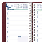 Blueline - 2026 Agenda quotidien reliure spirale - 8 po x 5 po - Bourgnogne - Bilingue-Coins déchirables