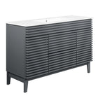 Modway - Render 48" Vanité de salle de bain à un seul lavabo - Gris blanc-Vanité moderne du milieu du siècle