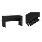 Manhattan Comfort - Bureau moderne Grace 54" avec 2 tiroirs - Noir-Deux tiroirs de rangement s’ouvrent sur des rails à extension 0,75 pour un accès fluide aux essentiels de bureau