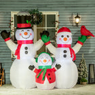 Outsunny - Bonhomme de neige gonflable de Noël 2 - 4 m - décoration d'extérieur familiale - blanc-Les lumières LED blanches créent un effet joyeux, magique et accrocheur 