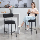 HOMCOM - Tabourets de bar hauteur comptoir 27 po - noir - paquet de 2-Pieds en acier robustes avec patins réglables pour assurer la stabilité sur toutes les surfaces 
