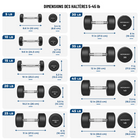 MotionGrey - Haltère  à poids fixe pour l’entraînement musculaire à domicile - 30 lb-Couleur : Noir