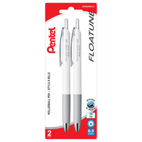 Pentel - Floatune Stylo à Bille Amélioré - Pointe 0,5mm - Encre Bleue - Paque de 2-La formule d’encre unique réduit toute friction lors de l’écriture