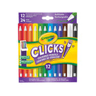 Crayola - Crayons de couleur mécaniques Clicks - Paquet de 12-ENSEMBLE DE CRAYONS DE COULEUR MÉCANIQUES CLICKS CRAYOLA : Comprend 12 crayons de couleur mécaniques et 24 mines de couleur de recharge