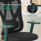 MotionGrey - MC3 Chaise de bureau ergonomique à dossier haut avec accoudoirs réglables - Noir-6