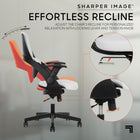 Sharper Image - Fauteuil de bureau ergonomique C2 Axis - Blanc/Noir-Base durable en nylon à 5 branches avec roulettes à 360°