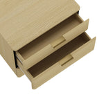 Manhattan Comfort - Table de nuit moderne Payton 66 cm, chêne naturel et or-Conçu avec des coins lisses et arrondis et une silhouette minimaliste pour une allure à la fois moderne et classique