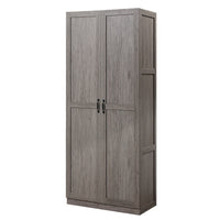 Manhattan Comfort - Placard de rangement moderne Hopkins 29,61 po à 4 étagères - Gris-Armoire penderie moderne autoportante 1 section avec 4 grandes étagères pour chambre et rangement
