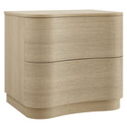 Modway - Mirae 2 tiroirs Table de chevet courbée, Chêne clair brossé-Table de chevet à 2 tiroirs