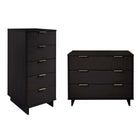 Manhattan Comfort - Granville commode moderne haute étroite et standard - noir - ensemble de 2-Commode de chambre moderne-contemporaine avec une touche de glamour comprenant une haute commode étroite et une commode standard