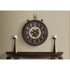 Monarch Specialties - Horloge - 24 po Rond - Mécanisme D'Engrenage - Horloge Murale - Brun - Traditionnel-Il est composé d'un cadre en plastique brun durable, d'une surface en verre transparent et d'un affichage numérique facile à lire