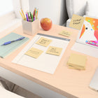 Staples - Feuillets recyclés, 3 po x 3 po, jaune, paquet de 12-Les coussinets plats sont parfaits pour une utilisation en déplacement