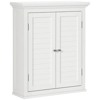 kleankin - Armoire murale de salle de bain pour salon et entrée - blanc-Le design mural permet de gagner de la place