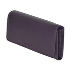 Club Rochelier - Portefeuille pochette pour femme avec chéquier et soufflet - Prune-1 poche extérieure