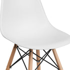 Flash Furniture - 2 pièces Chaise de la série Elon en plastique blanc avec pattes en bois-Le siège en cascade réduit la pression sur vos jambes