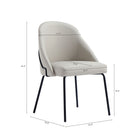 Manhattan Comfort - Lot de 2 chaises de salle à manger modernes Gracie 61,5 cm en similicuir, coloris pierre et noir-Revêtu d’un similicuir luxueux avec des coutures raffinées